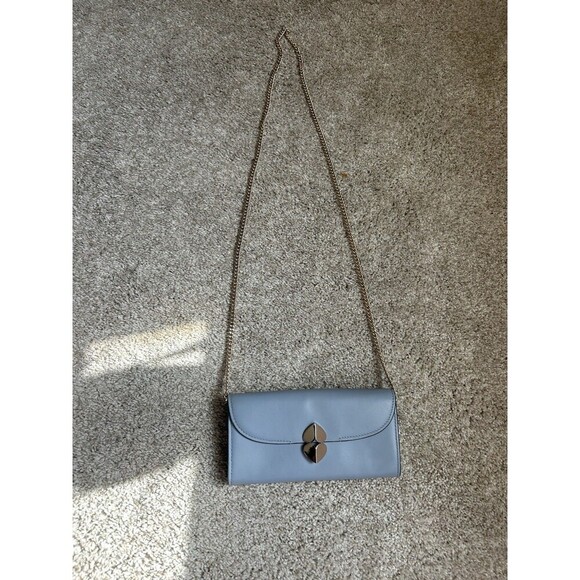 Kate Spade Smooth Italian Leather lula Crossbody Wallet Blue Color New - Picture 2 of 10
